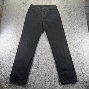 Rustler Jeans Men 32x33 Black Cotton Denim Straight Leg Western Cowboy Dark Wash